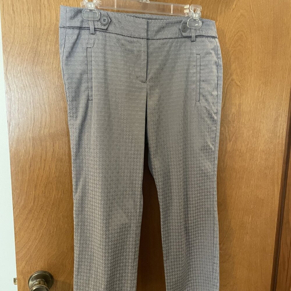 Ann Taylor LOFT Silver Dressy Capri Pants Size 4 Pockets Versatile EUC